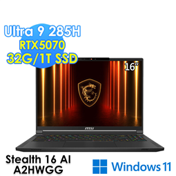 msi微星 Stealth 16 AI A2HWGG-0