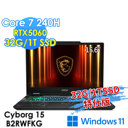 msi微星 Cyborg 15 B2RWFKG-1242